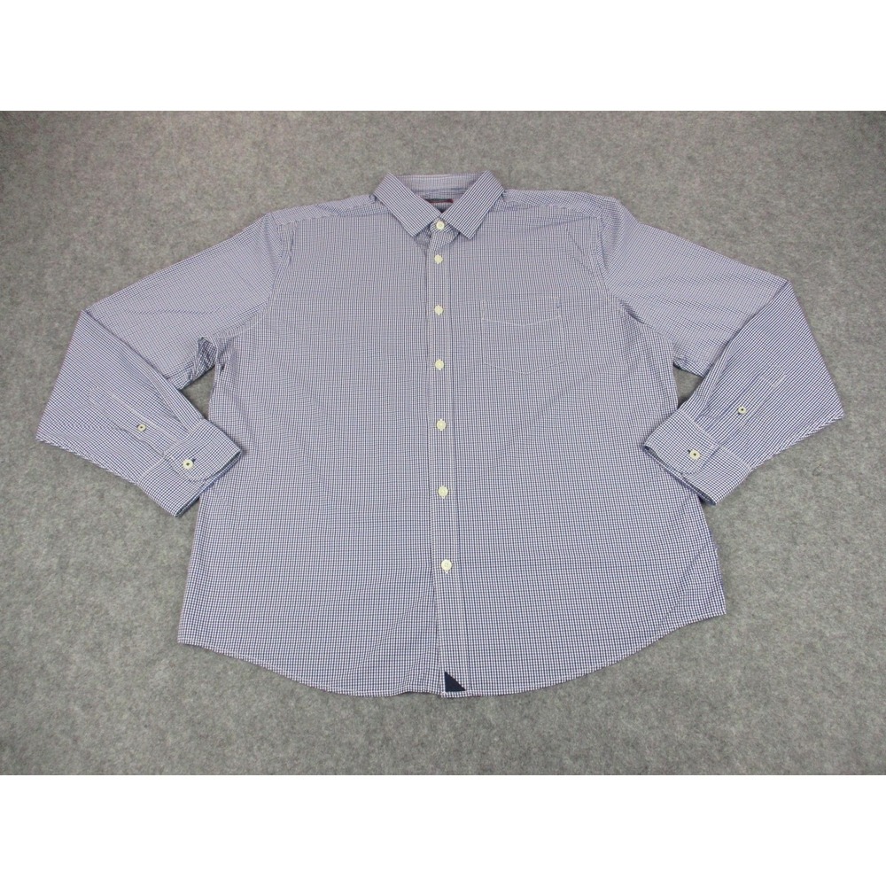 UNTUCKit Shirt Mens Extra Large Blue Gingham Button Down Long Sleeve Pocket‎